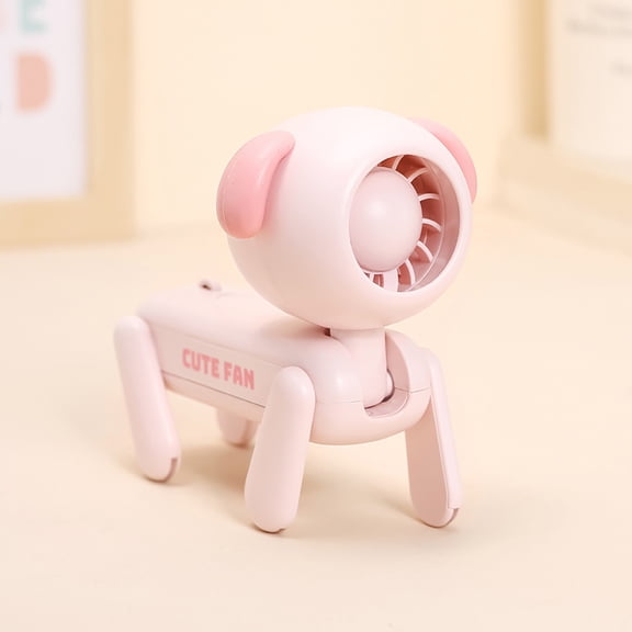 Cute Dog-Shaped Portable Mini Fan with Phone Stand Function, Handheld Desktop Cooling Fan with Strong Wind Output, Compact Personal Fan for Home, Office, and Travel Use