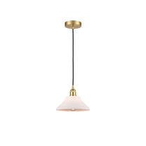 616-1P-SG-G131-Innovations Lighting-Orwell - 1 Light Cord Hung Mini Pendant In Industrial Style-7.75 Inches Tall and 8.38 Inches Wide-Satin Gold
