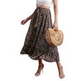 thumbnail image 3 of Txlixc, vestido Floral de verano para mujer, cintura alta, bohemio, fluido, falda oscilante, informal, línea A, cintura elástica, lazo, volante, longitud media, vestido de playa Txlixc  Casual, 3 of 7