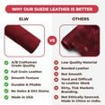 thumbnail image 4 of ELW Premium Suede Cowhide 2-4 oz 1-1.6mm - Soft Full Grain Pre-Cut Side Leather - 6-8 SQ FT,Burgundy - USA Made Silky Buffed Suede Fabric Leather for Car Upholstery, Crafts, Garments, Furniture, 4 of 9