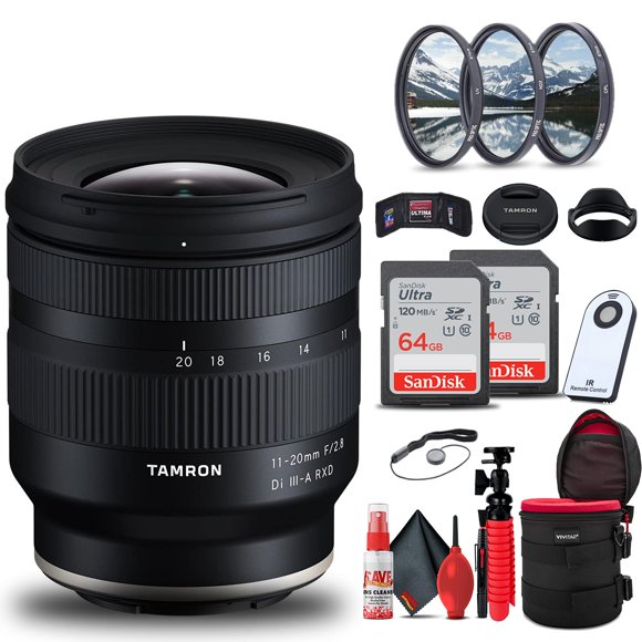Tamron 11-20mm F/2.8 Di III-A RXD Lens for Sony E + 128GB Accessory Bundle