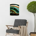 thumbnail image 2 of Liquid Merge Fluid Abstract Teal Ochre Unframed Wall Art Print Poster Home Decor, 2 of 3