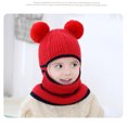 thumbnail image 3 of Qarigey Gorros de invierno con pompón para niños, gorros modernos y acogedores para niños y niñas, gorro bonito tejido para bebé Sombreros Negro, 3 of 6