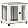 thumbnail image 3 of Barara King Dog House,Pet House,Dog Kennel Furniture Side End Table Indoor with Lockable Door,Walnut Brown, 3 of 8