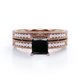 thumbnail image 4 of JeenMata Juego Nupcial Estilo Eduardiano con Borde Milgrain de 1,5 ct, Diamante Negro Cultivado y Moissanita Princesa, Pavé de 4 Puntas, Enchapado en Oro Rosa de 18 K sobre Plata, 4 of 6