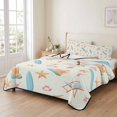 thumbnail image 2 of Quilts Twin Size Bedding Set, Beige Coastal Beach Lightweight Quilted Comforter, Ocean Seaside Surfboards Starfish Soft Reversible Bedspread Coverlet with Pillow Covers for All Season, 68" x 86", 2 of 9