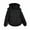 Black, variant on Yangnuo Womens Fashion Warm Solid Color Clearance Puffer Jackets 2025 Women's Casual Loose Hooded Lapel Round Neck Jacket Winter Thick Short Long-Sleeved Jacket