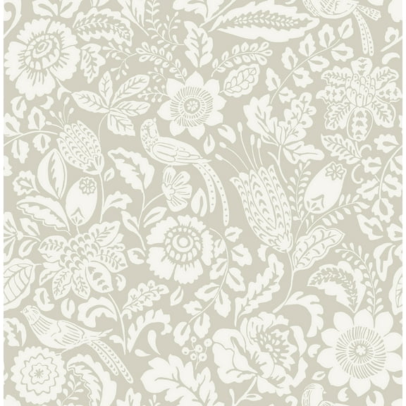A-Street Prints Marta Beige Floral Trail Wallpaper