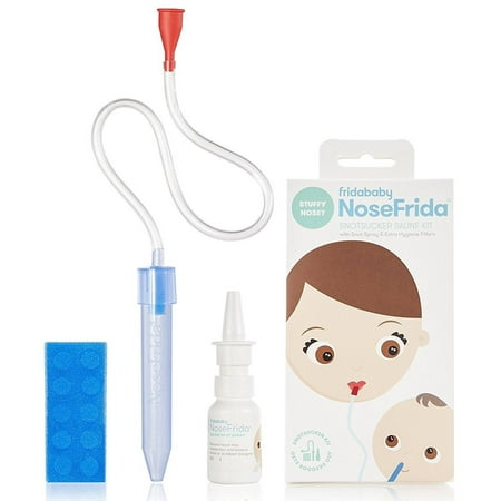 NoseFrida the Snotsucker Saline Kit (Best Baby Booger Remover)
