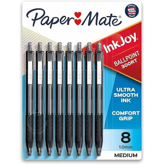 Paper Mate Ink Joy 300Rt Ballpoint Pens, Comfort Grip, Medium, 8 Ea..