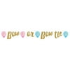 Gender Reveal Balloons 64"L X 8"W " Bow or Bow Tie" Printed Shaped Ribbon Banner Gilitter,Pack of 2