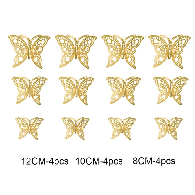 EGNMCR Wall Stickers, Cute Stickers Metal Hollow Simulation Gold And Wall Sticker Paste Stickers