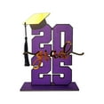 thumbnail image 1 of Harpily Desktop Ornament Graduation Decorations Sign Class of 2025 Graduation Table Sign Wooden Sign for High School College Graduates Bachelor Hat Design with Base Red A, 1 of 5