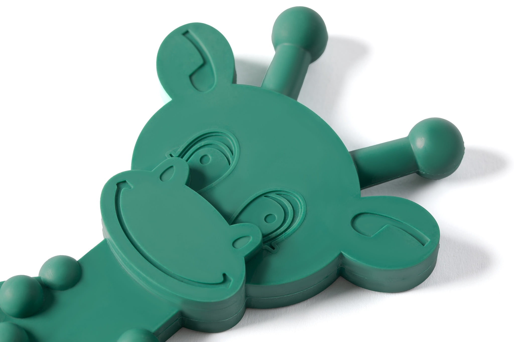 Bambeado 100% Natural Baltic Amber Baby Teether Toy, Soothing Rubber Giraffe (Green)