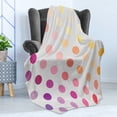thumbnail image 4 of Polka Dots Soft Flannel Fleece Throw Blanket, Gradient Polka Dots Digital Design Array of Filled Circles Artwork, Cozy Plush for Indoor and Outdoor Use, 50" x 70", Multicolor, by Ambesonne, 4 of 5