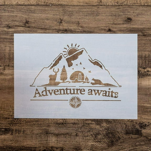 DIY Decorative Adventure Stencil Template for Painting on Walls Furniture Crafts