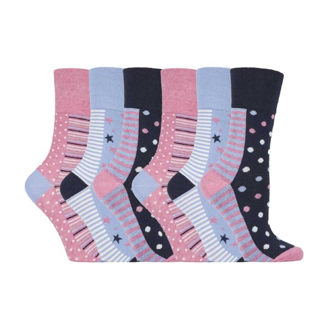 Gentle Grip - 6 Pairs Ladies Gentle Grip Non Elastic Crew Socks