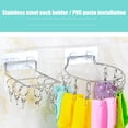 thumbnail image 5 of Hat and Sock Rack Multifunctional Wall Mounted Stainless Steel Clothes Hanger with 8/10 Pegs, 5 of 8