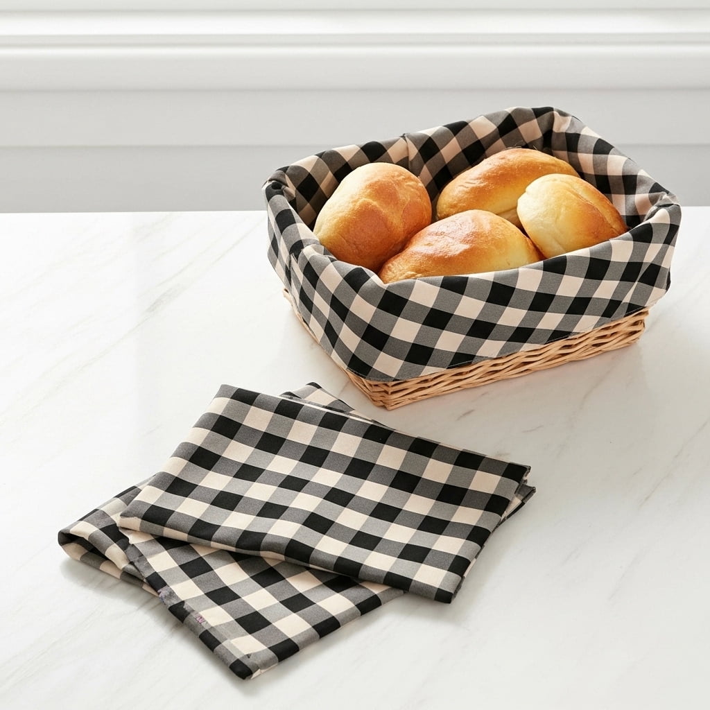 1" Checkered Gingham PolyPoplin Fabric by The Yard - 60 Inch Wide for Sewing, Quilting, Tablecloths, Curtains, Apparel, Crafting, DIY Projects