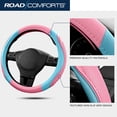 thumbnail image 4 of Car Steering Wheel Cover - Microfiber Leather Steering Wheel Wrap Sports 14.5-15 Inch Steering Wheel Cover Non-Slip for Men Women Pink & Blue Color, 4 of 15