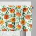 thumbnail image 3 of Ambesonne Floral Valance Pack of 2, Marigold Flowers with Leaves, 54"X18", Vermillion and Green, 3 of 5