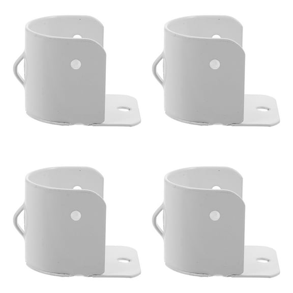 FRCOLOR  4 Pcs Wardrobe Closet Rod Bracket Pole Socket Holder End Supports White