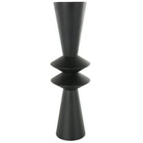 DecMode 26" Art Deco Fluted Black Metal Vase