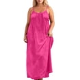 thumbnail image 3 of MAIHAN Backless Dresses for Women,Summer Sleeveless Backless cami Dresses Spaghetti Strap Flowy Dress Long Sundress with Back Tie(Hot Pink,XXXXL), 3 of 7