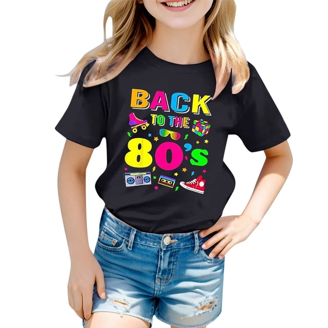 MEZZALL T-Shirt Imprimé Couleur Carnaval pour Enfants, Col Rond, Manches Courtes, 10-11 Ans