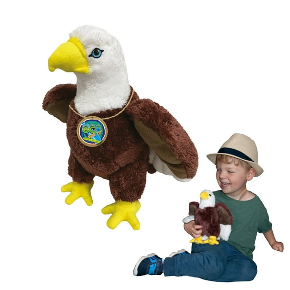 EcoBuddiez – Eagle by Deluxebase Medium 8in Plush Toy Made from Recycled Bottles Eco-Friendly Gift