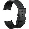 thumbnail image 1 of wonima11 22mm Watch Band, Curved End, Silky Touch Silicone, Black Buckle (Black), 1 of 1