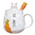 thumbnail image 1 of Taza de cerámica de 400ml, bonita cuchara de zanahoria, taza de agua, taza de negocios para parejas de estudiantes masculinos y femeninos, 1 of 5