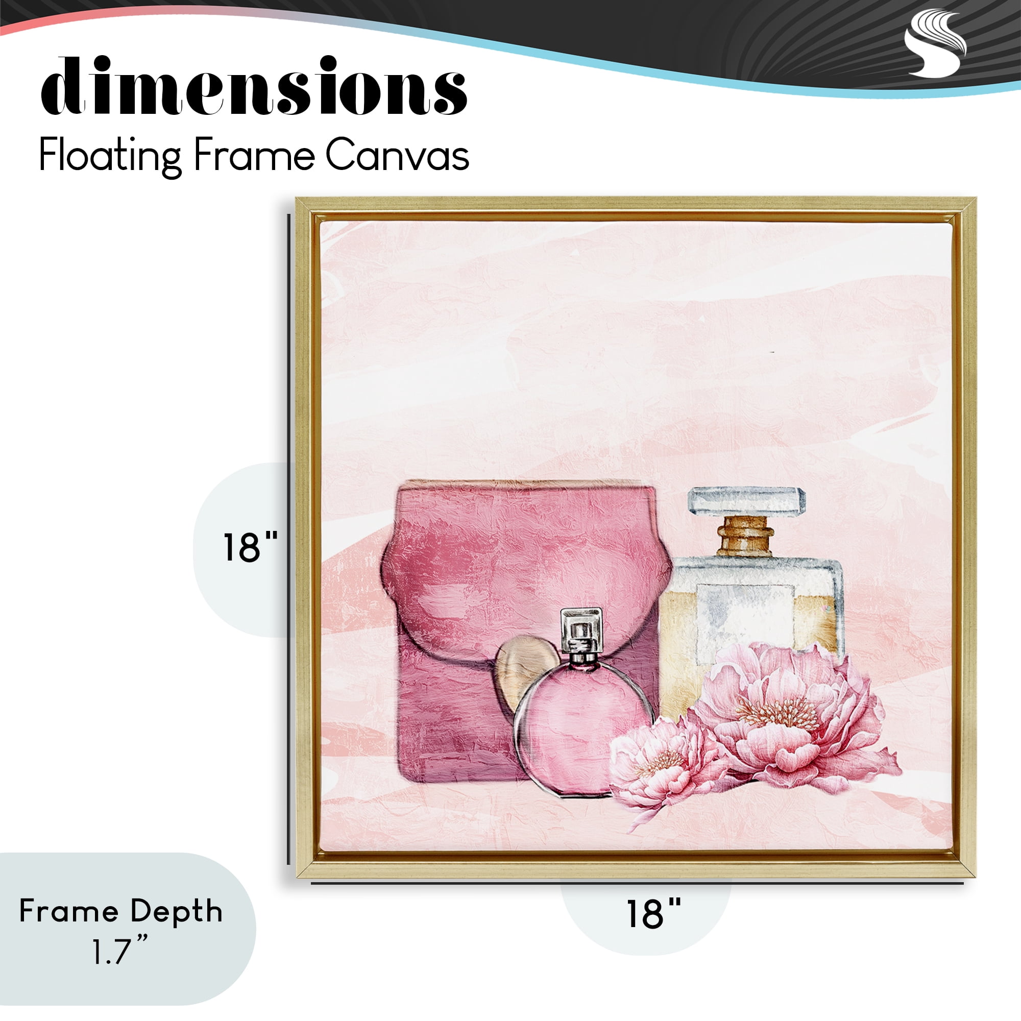 Stupell Industries Blush Glam Time Collection Gold Framed Floater Canvas Wall Art, design by Kim Allen
