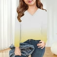 thumbnail image 5 of bbymog Casual Shirts for Girls 10-12 Fashion Gradient V Neck Pullover Top Long Sleeve Girls T Shirts Yellow D 7 Years, 5 of 8