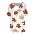 thumbnail image 5 of Oplxuo Womens Plus Size Tops Tunic Short Sleeve Crew Neck Shirts Casual Soft Floral Blouse, 5 of 5