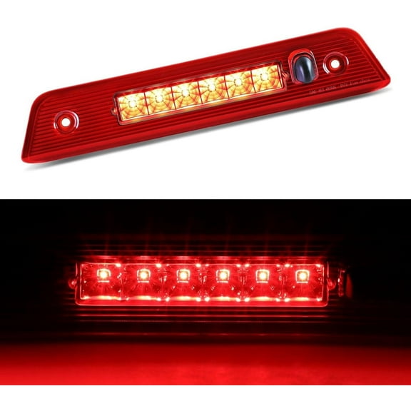 Third 3rd Brake Light LED for 2008-2012 Jeep Liberty, High Mount Rear Brake Lights Assembly for 08-12 Liberty, Waterproof Center Cab Lamp Stop Light (Red)