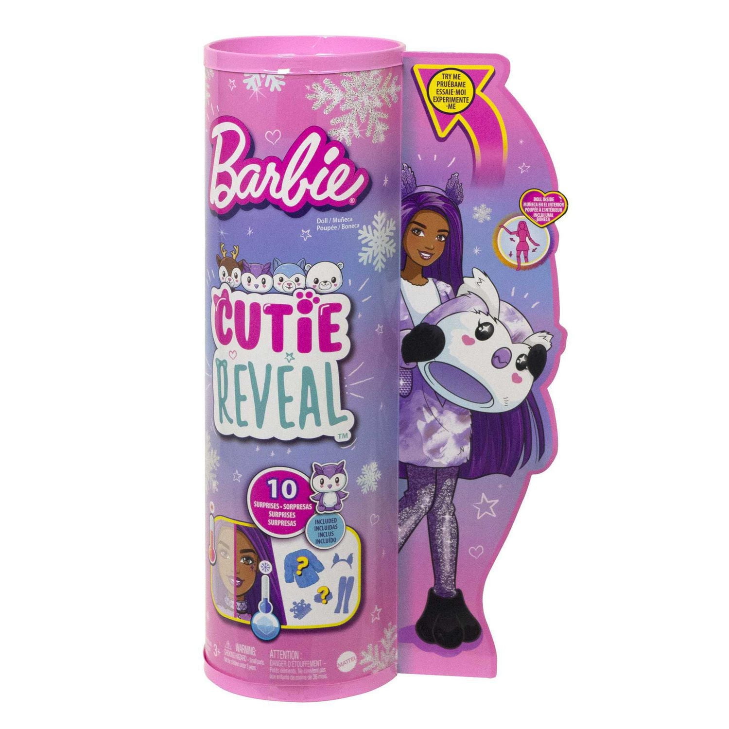 Barbie Cutie Reveal Éclat de flocon de neige Poupée, chouette
