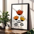 thumbnail image 4 of Mid Century Flowers 4 - Retro Blossom Trio - Illustration Floral Geometric Minimalist Modern Art Abstract Botanical Black Framed Wall Art Print 16 x 24 inches, 4 of 8