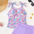 thumbnail image 5 of GXWEA Girls Swimsuits Size 10-12 Girls' Summer Swimwear Two Piece Boyshort Tankini Kids Swimsuit(Purple,7-8 Years), 5 of 5