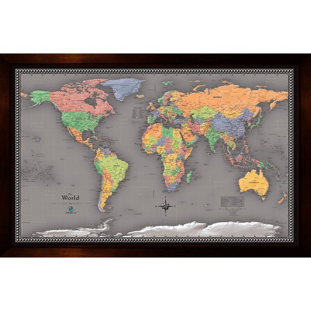 Homemagnetics Carte Magnétique du Monde Moderne 37 x 25