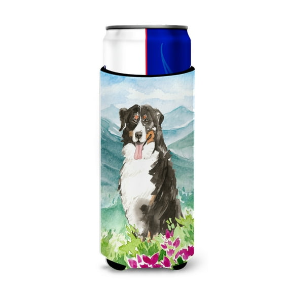 Carolines Treasures CK2547MUK Mountain Flowers Bernese Mountain Dog Michelob Ultra Hugger for slim cans  Slim Can