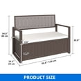 thumbnail image 4 of Dextrus Patio 70 Gallon PE Rattan Deck Box,Storage Bench, All-Weather Waterproof Deck Box Bench, Black, 4 of 10