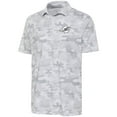 thumbnail image 2 of Men's Antigua White Miami Dolphins Anthracite Logo Collide Polo, 2 of 3