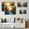 thumbnail image 4 of Designart "Beautiful Stream At Sunset III" Landscape Forest Wall Art For Bathroom, 4 of 5
