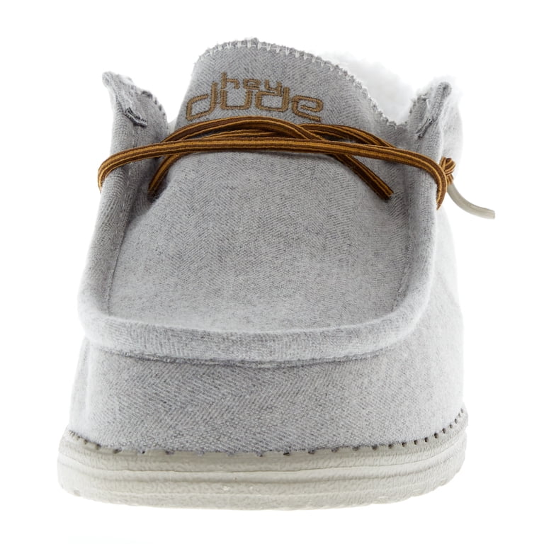 NEW HEY DUDE men\'s wally herringbone slip-on shoes in grey Hey Dude - Brandclub - HEYDUDE Wally Herringbone Grey Size  main image 4