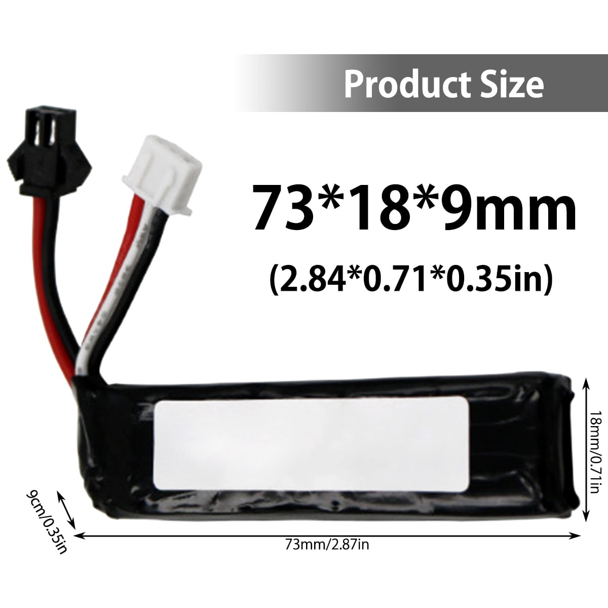 NUAHRHY 7.4V 2000mAH LJ451865 Battery Pack for Electric Water Pistol Polymer Lithium Battery for Electric Water Ball Beads Gel Blaster Pistol Toys Replacement Battery with SM Connector