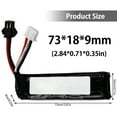 thumbnail image 2 of NUAHRHY 7.4V 2000mAH LJ451865 Battery Pack for Electric Water Pistol Polymer Lithium Battery for Electric Water Ball Beads Gel Blaster Pistol Toys Replacement Battery with SM Connector, 2 of 10