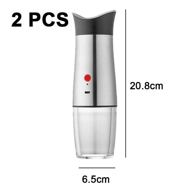 Gravity Electric Salt and Pepper Grinders refillable 1 Pack,USB  Rechargeable Kitchen Electric Pepper Grinder with Light - Gravity Switch,  Coarseness
