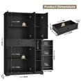 thumbnail image 3 of Homfa Kitchen Pantry Storage Cabinet, 68" Food Pantry Cabinet with Drawer and Door Shelf, 6 Door Freestanding Cupboard Buffet for Dining Room, Black, 3 of 8