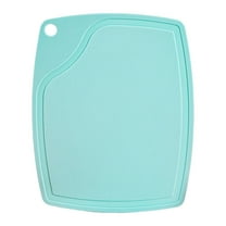 1 Pc Thick Cutting Board Small Kitchen Cutting Board, Bpa-Free Kitchen Plastic Cutting Board with Non-Slip Bottom for Cutting Fruits, Vegetables Flexible Design Juice Grooves, 6.1x7.68 Inch, Blue